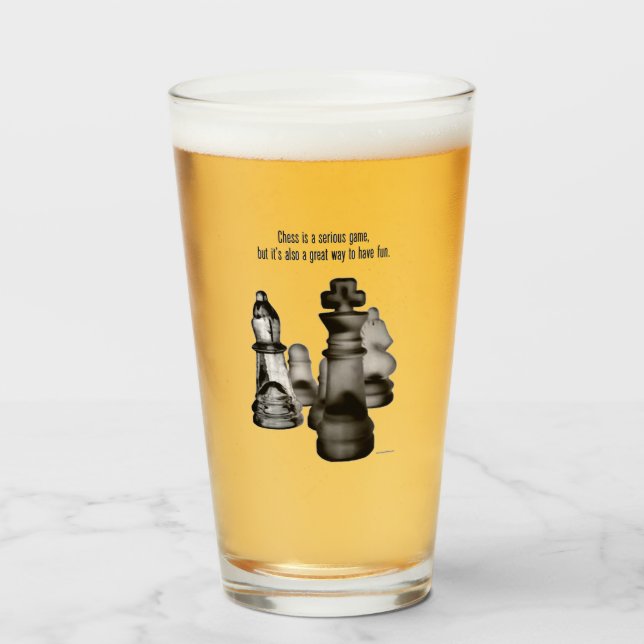 Copo De Pint Glass Tumbler Chess 16 onz (Frente (Preenchido))