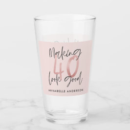 Copo De Pint Glitter rosa feminino moderno e elegante aniversár