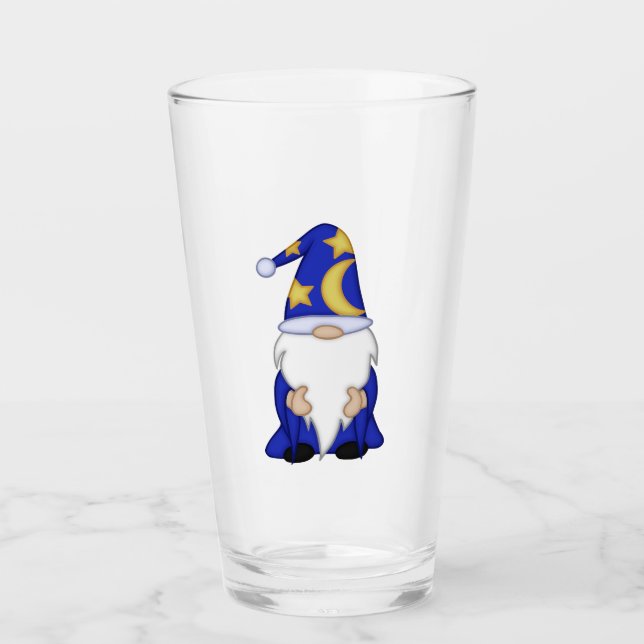 Copo De Pint Gnome-O-Ween Feiticeiro Barbudo Branco (Frente)