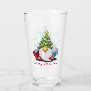Copo De Pint Gnomo Feliz com o Vidro de Natal do Presente