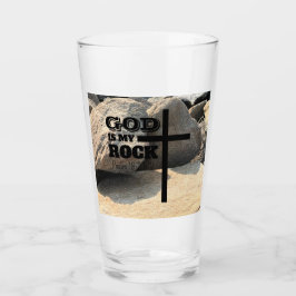 Copo De Pint God is My Rock Bible Verse Black Cross Christian