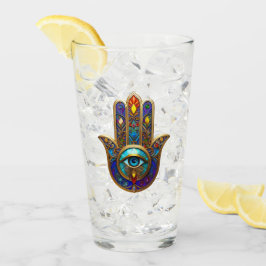 Copo De Pint Gold Colorful Hamsa Turquoise Sapphire Third Eye