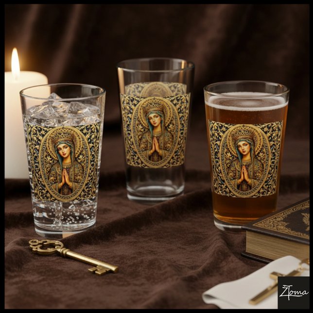 Copo De Pint Golden Reverence Virgin Mary (Criador carregado)