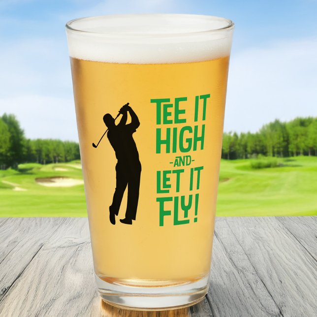 Copo De Pint Golf Engraçado Tee Sports Cita Cerveja Humor Mascu (Golf Funny Tee Sports Quote Cute Men's Humor Beer Glass)