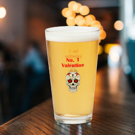 Copo De Pint Gótica Número 1 Namorados Crânio de Açúcar Cardíac