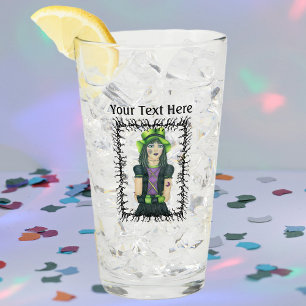 Copo De Pint Gótico Garota Olhos Verdes Que Tatuagem Triturar M