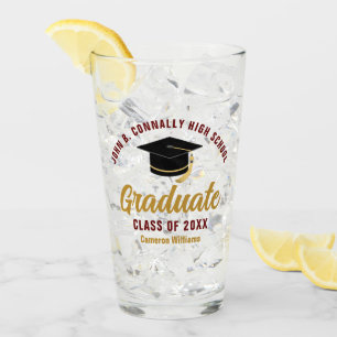 Copo De Pint Graduado Dourado Bege Personalizado Graduação