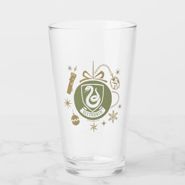 Copo De Pint Gráfico Bauble do Natal SLYTHERIN™ (Frente)