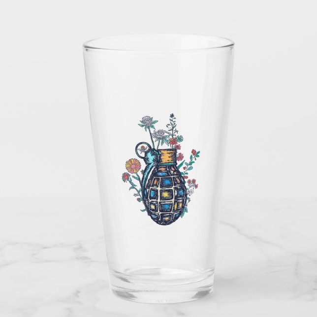 Copo De Pint Granada Mão Vase das Flores (Frente)