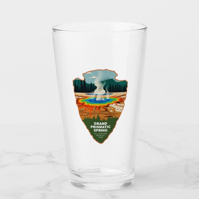 Copo De Pint Grande Fonte Prismática Yellowstone Arrowhead (Frente)