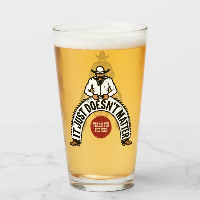 Copo De Pint Grandes Cowboys Branco & Preto (Frente (Preenchido))