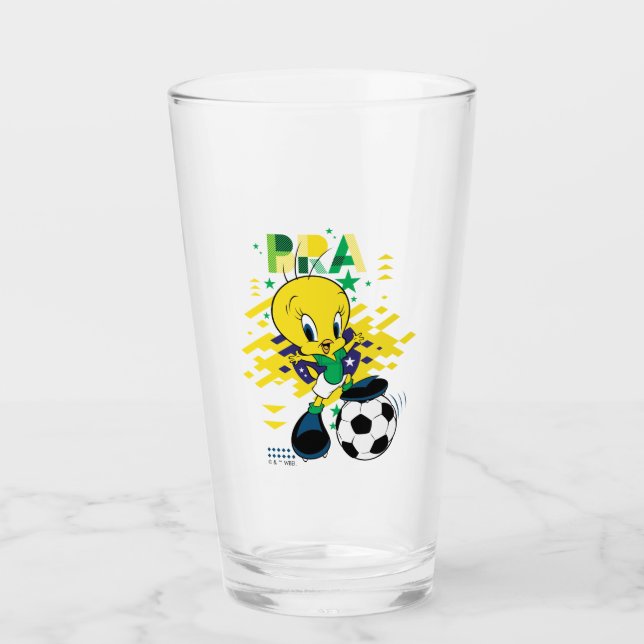 Copo De Pint Grático do TWEETY™ Time Brasil Futebol (Frente)