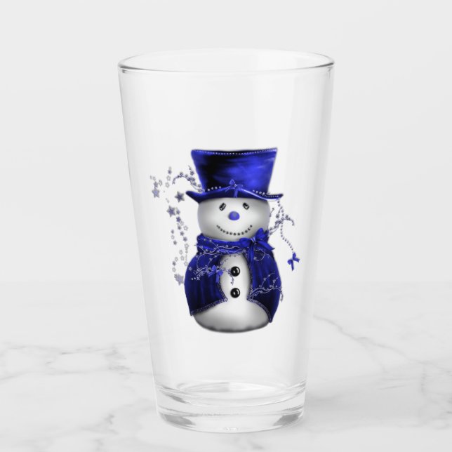 Copo De Pint Grátis Blue Snowman Natal (Frente)