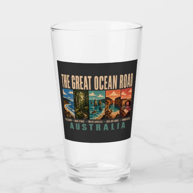 Copo De Pint Great Ocean Road Australia Landmarks Illustration (Frente)