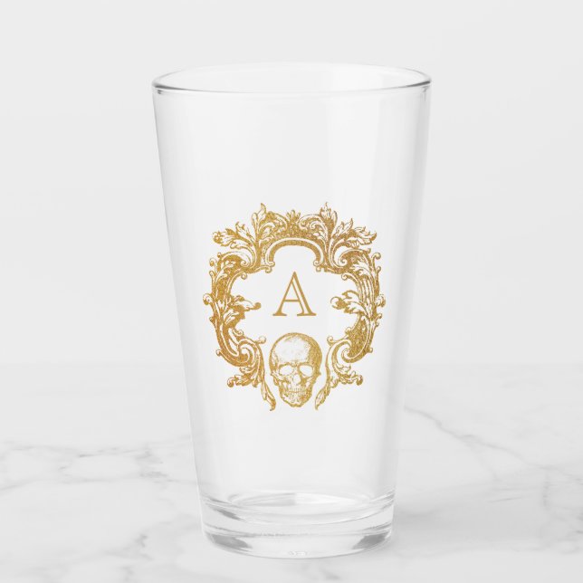 Copo De Pint Grelha Gótica | Vidro | DOURADO (Frente)