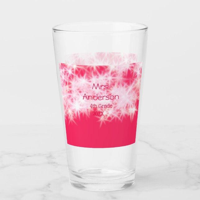 Copo De Pint Grelha rosa-vermelha de volta à torneira do profes (Frente)