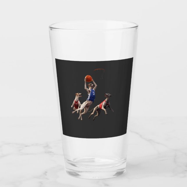 Copo De Pint Greyhounds playing basketball glass (Frente)