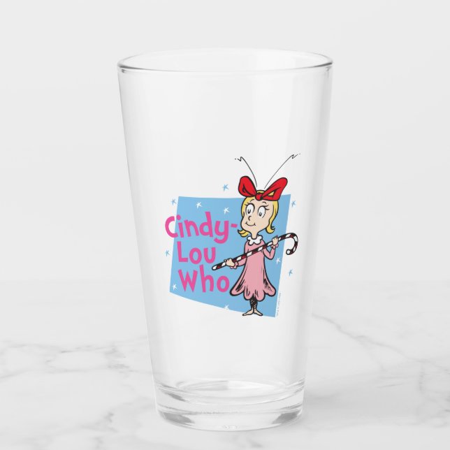 Copo De Pint Grinch | Cindy-Lou Who - Bastão de Doce (Frente)
