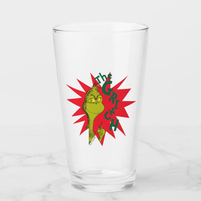 Copo De Pint Grinch Clássico | Estrela Vermelha Explosiva (Frente)