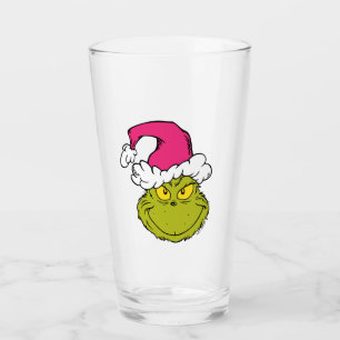 Copo De Pint Grinch com Chapéu de Papai Noel Rosa