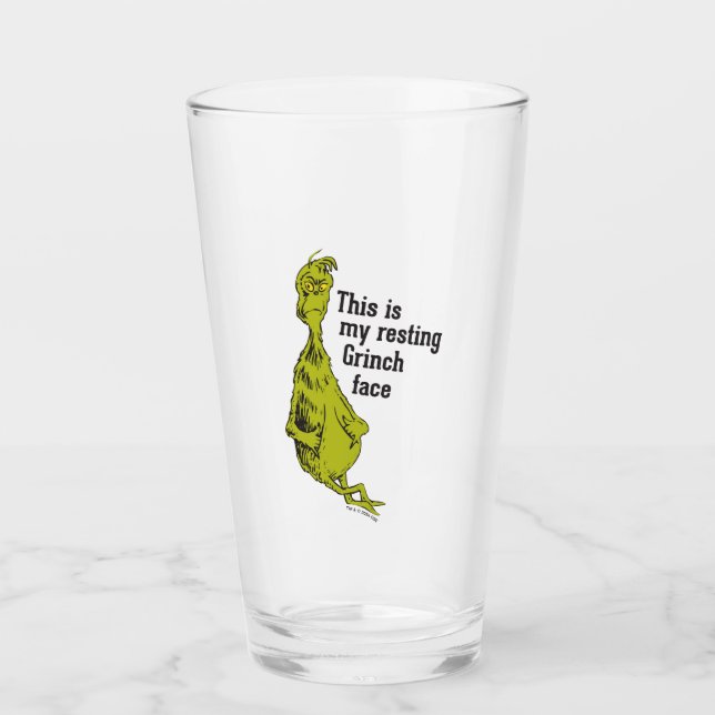Copo De Pint Grinch | Rosto Engraçado do Grinch Relaxado (Frente)