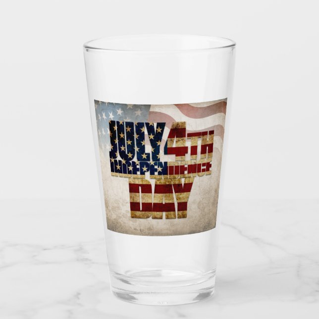 Copo De Pint Grunge USA julho 4º Gráfico de Independência (Frente)