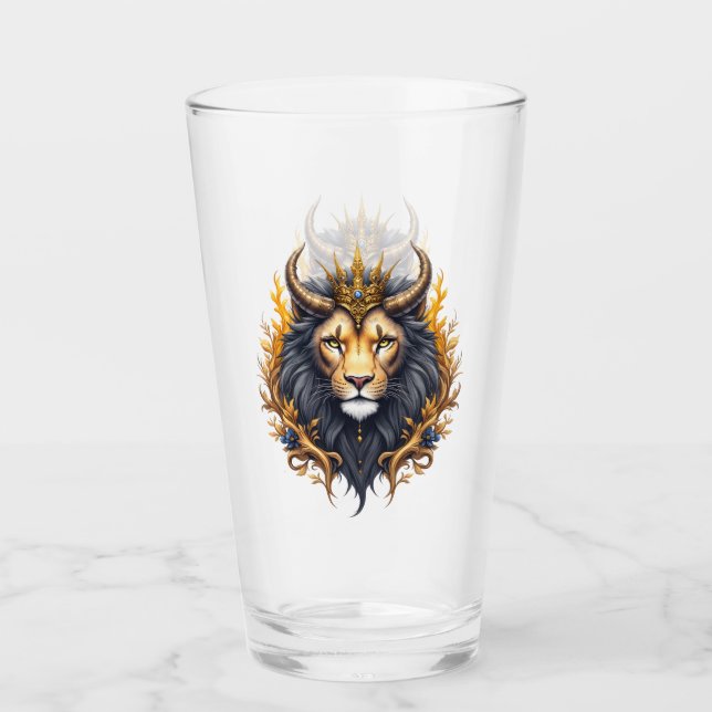 Copo De Pint Guardiões ao Luar – Leão Cósmico. (Frente)