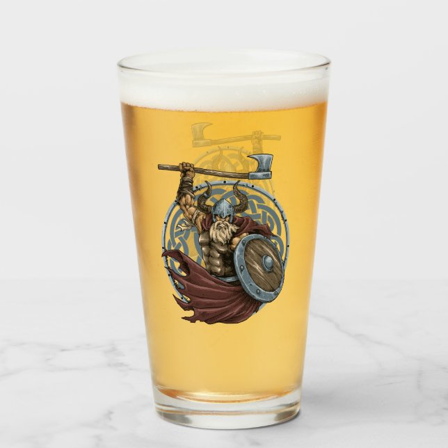 Copo De Pint Guerreiro Viking Valhalla (Traseira (Preenchido))
