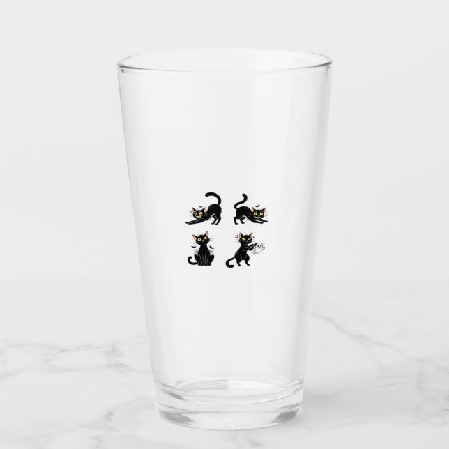 Copo De Pint Halloween Cat  Spooky and Stylish Feline-Inspired  (Frente)