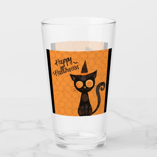 Copo De Pint Halloween/gato/abóbora/queda (Frente)