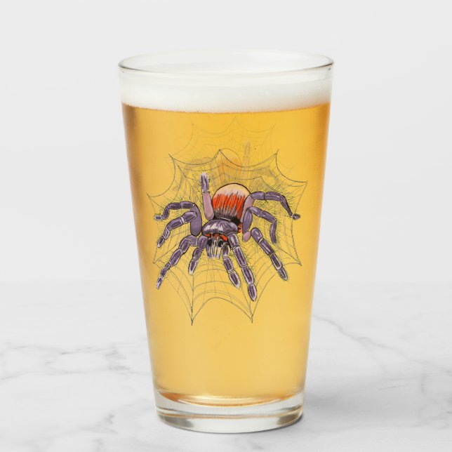 Copo De Pint Halloween Spider — Divertimento assustador (Frente (Preenchido))