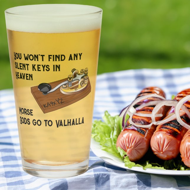 Copo De Pint HAM Radio Morse Gods Go to Valhalla (Criador carregado)