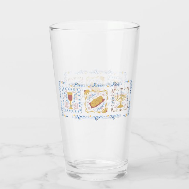 Copo De Pint Hanukkah Water Glass (Verso)