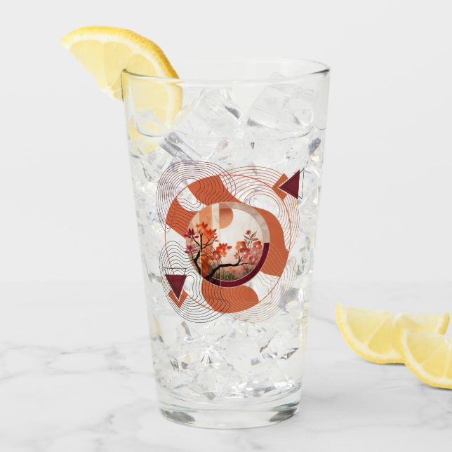 Copo De Pint Harmonious Orange Blossom Circles (Gelo frontal)