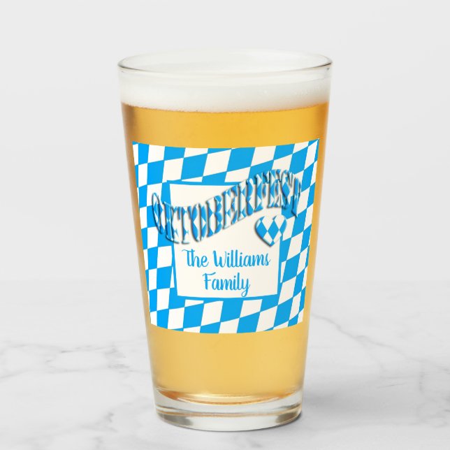 Copo De Pint Heart Bayern Bavarian Flag Colors Oktoberfest (Frente (Preenchido))