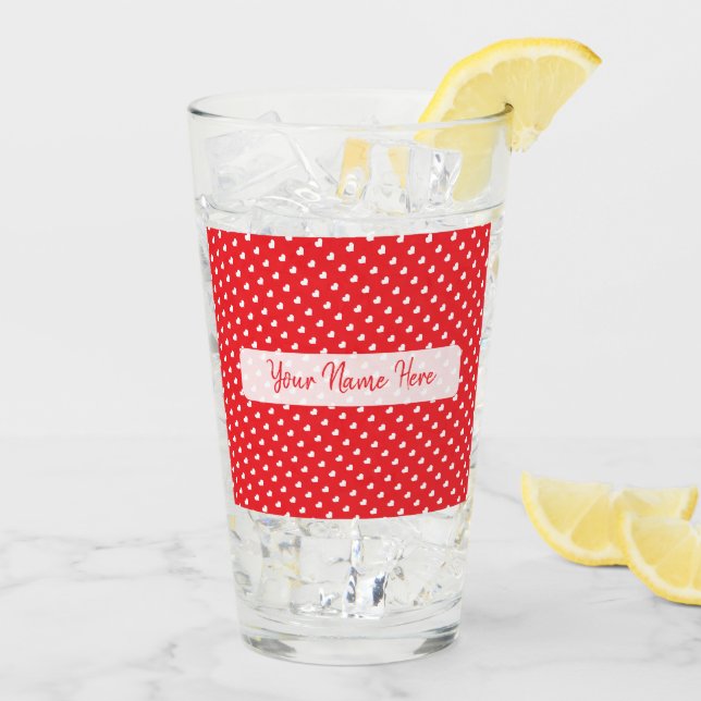 Copo De Pint Hearts Happy Valentine’s Day Modern Love Pattern (Gelo traseiro)