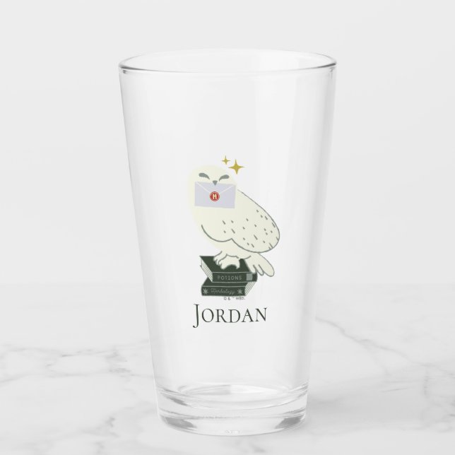 Copo De Pint Hedwig Com Desenho Caprichoso De Carta (Frente)