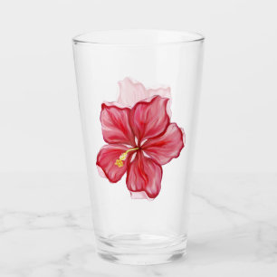 Copo De Pint Hibiscus e rendas RED