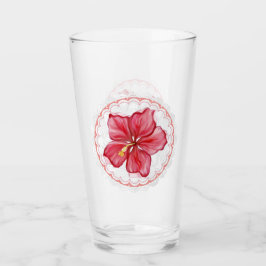 Copo De Pint Hibiscus e rendas RED