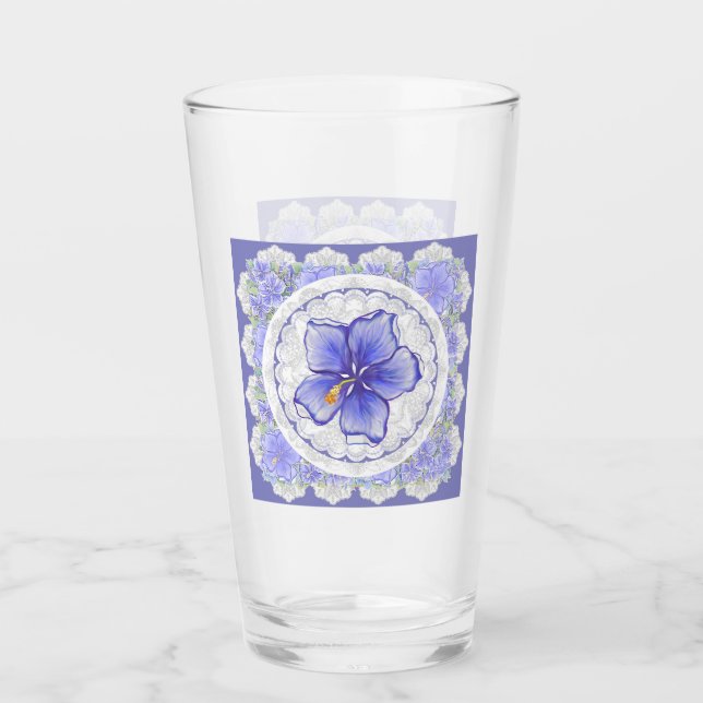 Copo De Pint Hibiscus & lace BLUE (Frente)