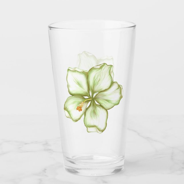 Copo De Pint Hibiscus & lace WHITE (Frente)