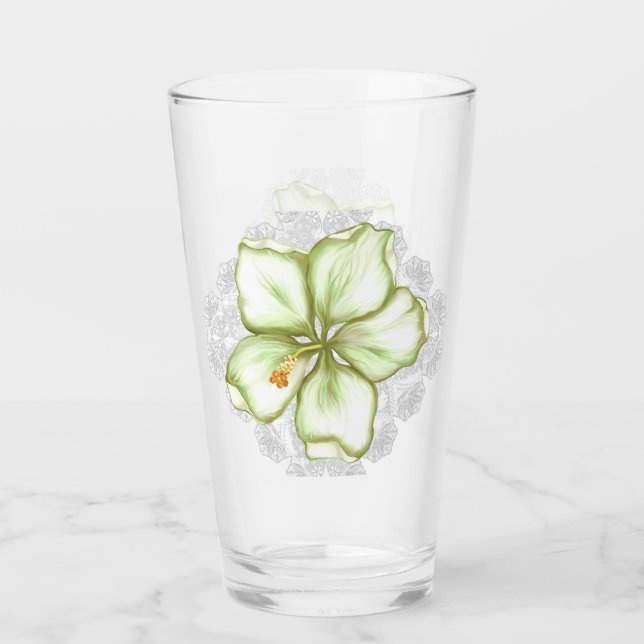 Copo De Pint Hibiscus & lace WHITE (Frente)