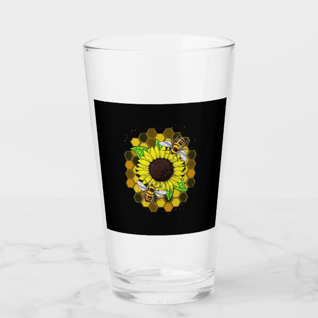 Copo De Pint Hippie Sunflower Bees (Frente)
