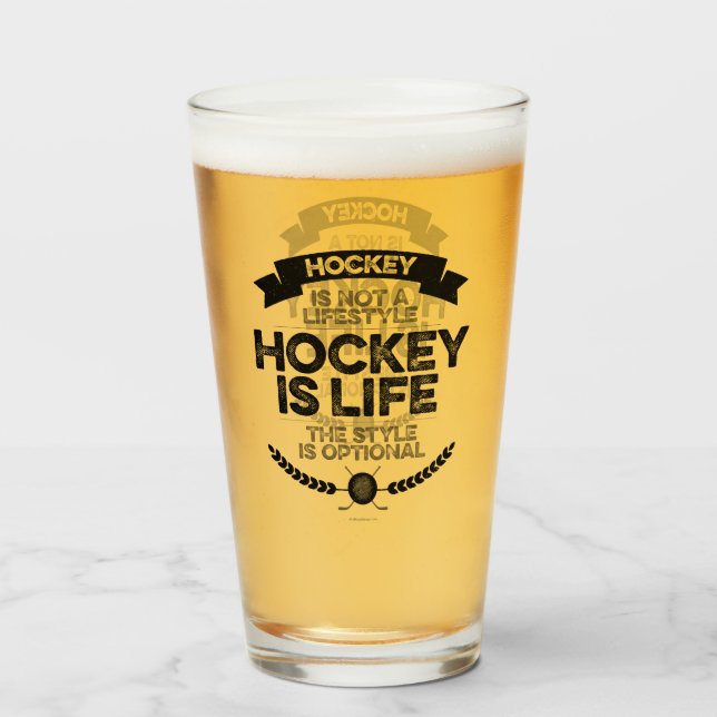 Copo De Pint Hockey Não É Um Estilo De Vida (Frente (Preenchido))