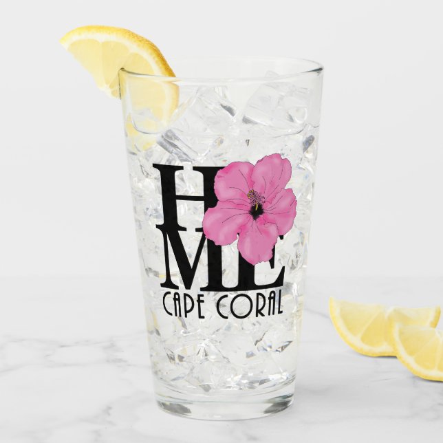 Copo De Pint HOME Cape Coral Pink Hibiscus (Gelo frontal)