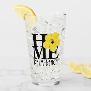 Copo De Pint HOME Palm Beach Flórida Hibisco Amarelo