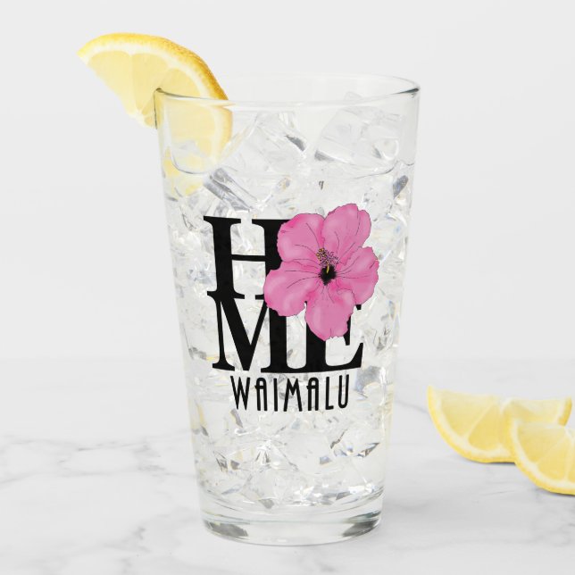 Copo De Pint HOME Waimalu Hawaii Pink Hibiscus (Gelo frontal)