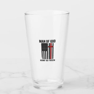 Copo De Pint Homem de Deus Cruz Patriótica Camisa Cristã Design