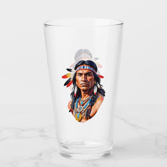 Copo De Pint Homem Indígena Americano (Frente)