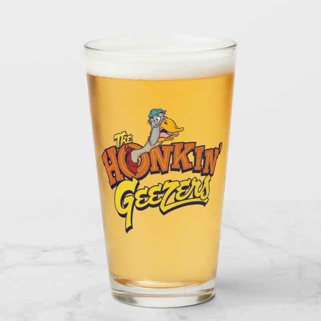 Copo De Pint Honkin' Geezers Pint Beer Glass (Frente (Preenchido))